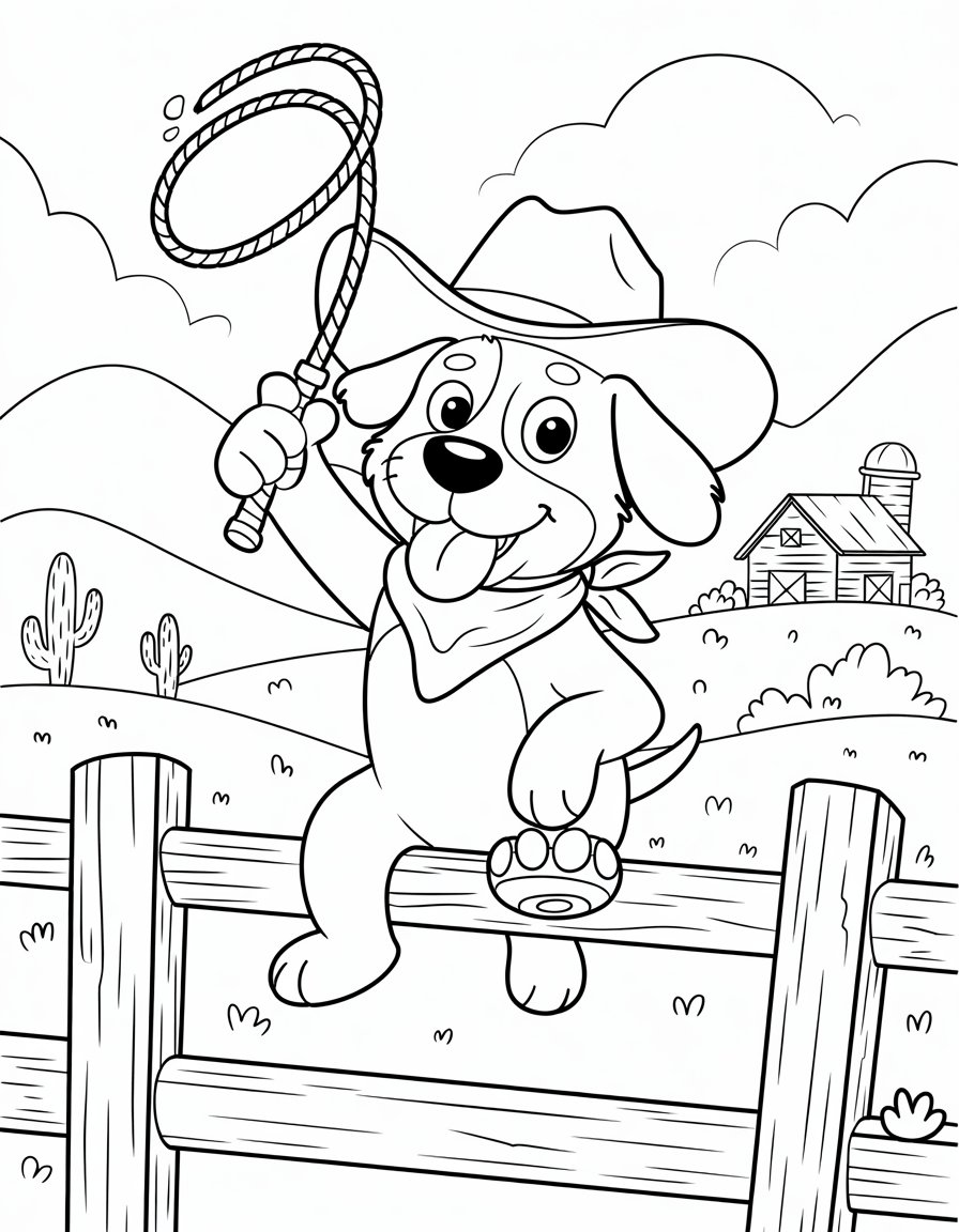 Cowboy Dog on Ranch